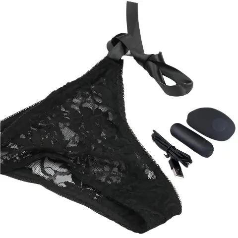 J Sloane Remote Controlled Vibrating Panty | Black | Adjustable | One Size Come Closer