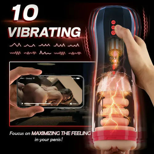 Pussy Galore | Telescopic | Masturbator | 5 Thrusting & 10 Vibration Modes