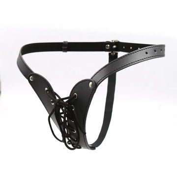 Kink LaceUp Chastity Thong  | Soft PU Leather | Fetish | Adjustable https://www.mysexshop.co.za/