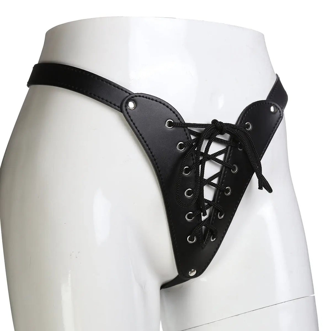 Kink LaceUp Chastity Thong  | Soft PU Leather | Fetish | Adjustable https://www.mysexshop.co.za/
