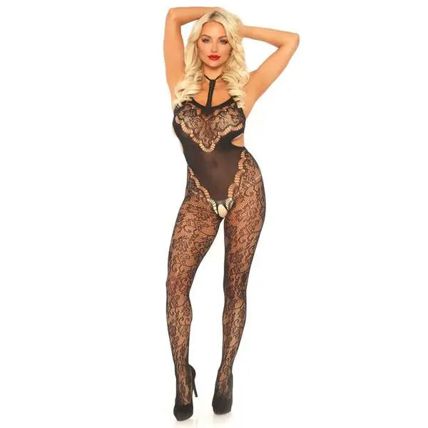 Leg Avenue | Lace Bodystocking with Cut Out | One Size
