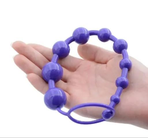 Long Anal Butt Plug Beads | Purple | 10 Balls Calexotics