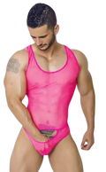 MOB Mesh Thong Body Tulle | Hot Pink | Erotic Wear | Stretchy