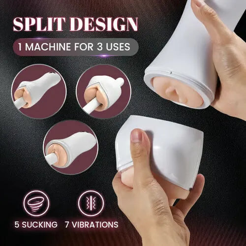 3 in One Milk It | 5 Sucking | 7 Vibrating | Automatic Masturbation Cup