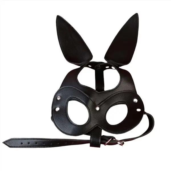 Mystim Soft Lux Fetish Bunny Mask | Organic Tanned Leather | Adjustable Come Closer