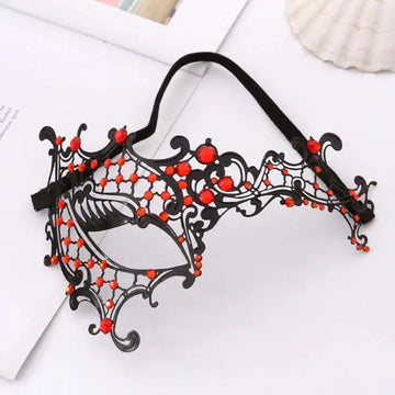 One-eyed Diamond Mask | Black | Red Diamonds | Hollow Metal https://www.mysexshop.co.za/