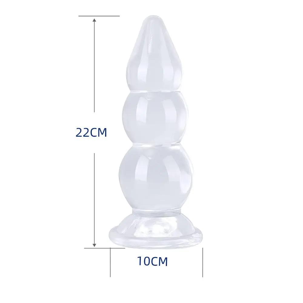 8.6" Clear Butt Plug With Suction Cup | Unisex | Silicone | Free Satin Bag