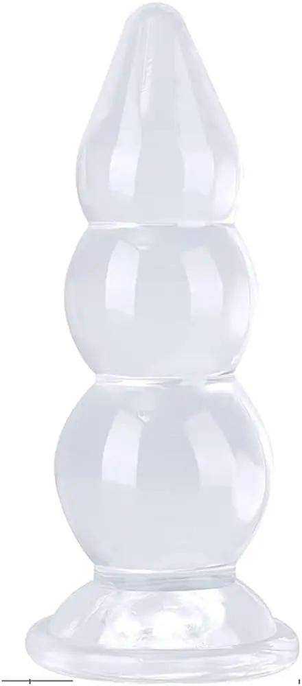 8.6" Clear Butt Plug With Suction Cup | Unisex | Silicone | Free Satin Bag
