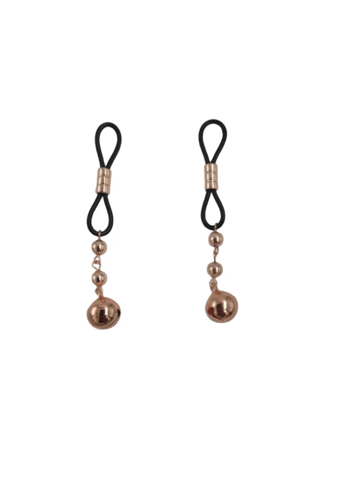 Picante Rose Gold Silicone Nipple Clamps | Bell Charm Pendant | Adjustable https://www.mysexshop.co.za/