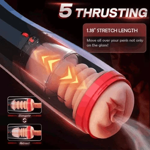 Pussy Galore Telescopic Masturbator | 5 Thrusting & 10 Vibration Modes Autoblow2