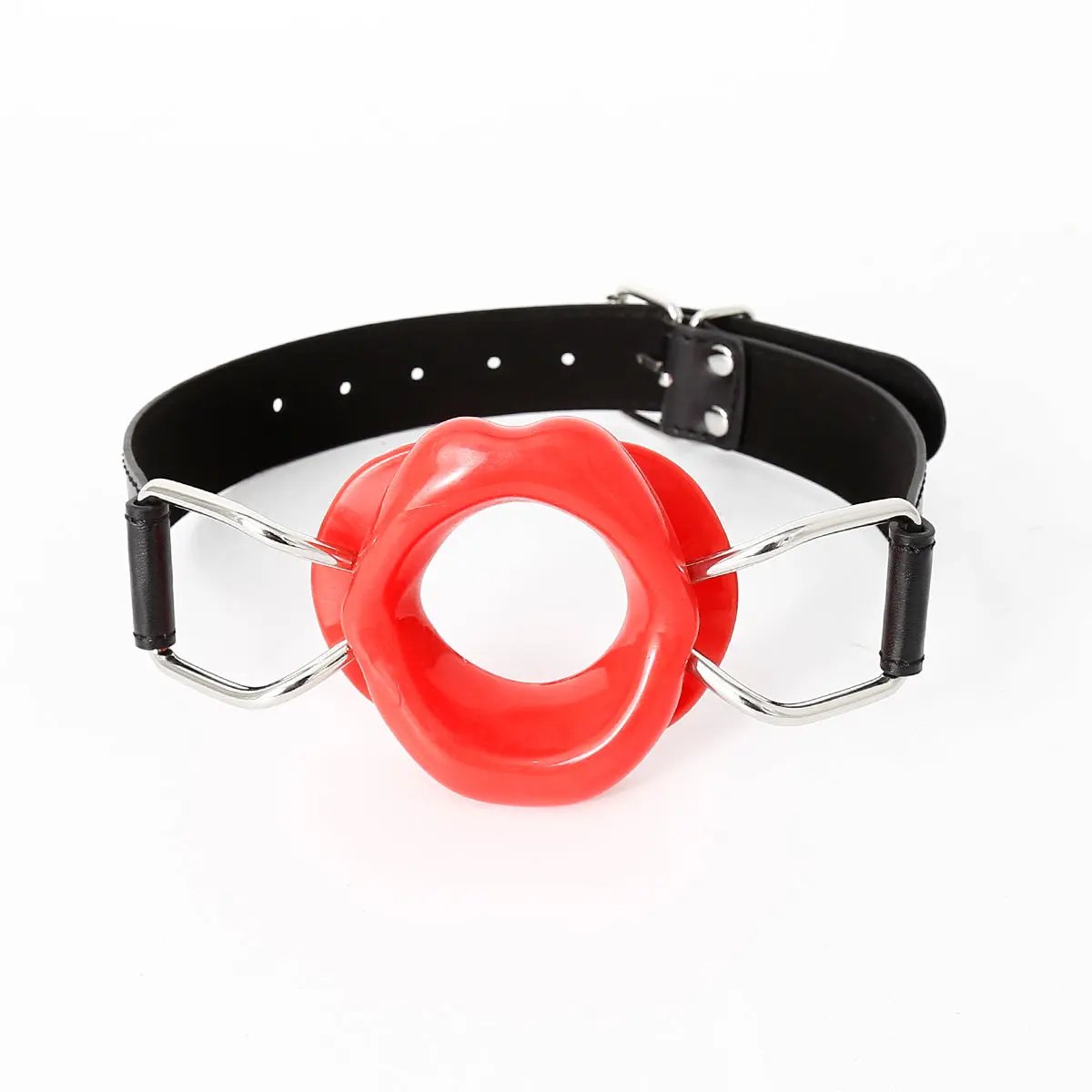 Red Fetish Blow Gag | PU Leather | Open Mouth Gag