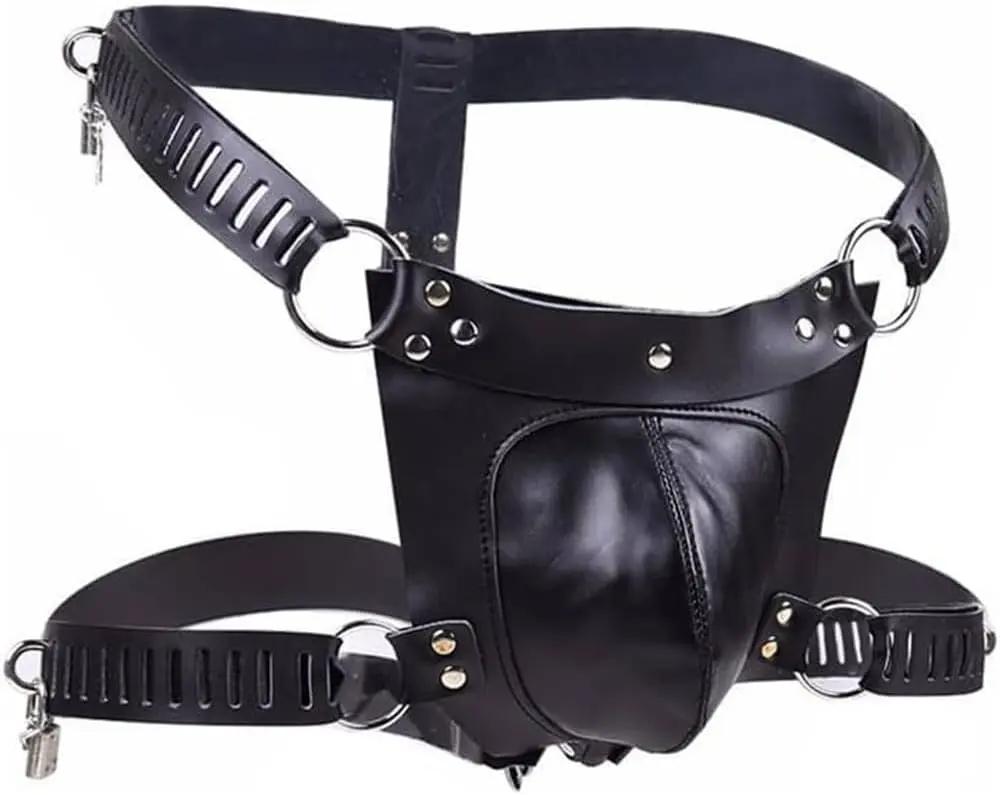 Rimba Male Leather Chastity Thong | With Padlocks | Adjustable | Fetish https://www.mysexshop.co.za/