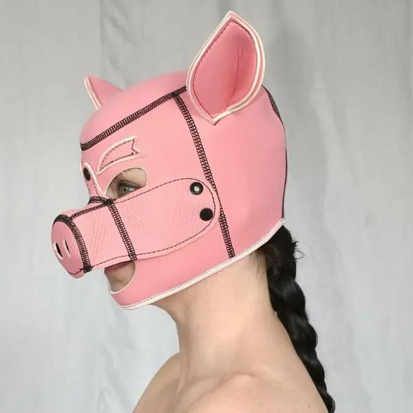 Rimba Neoprene Pig Mask | BDSM Unisex | Fetish | Pink Come Closer