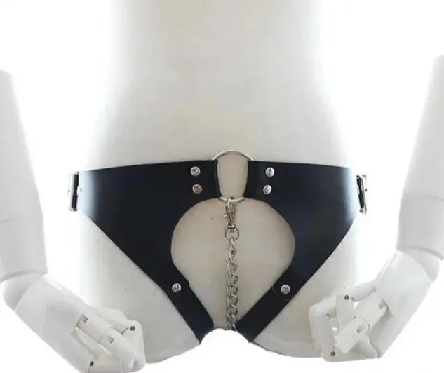 Rimba Sexy Faux Leather Strap Panty | Metal Chain | Adjustable | Erotic Sexy Bondage https://www.mysexshop.co.za/