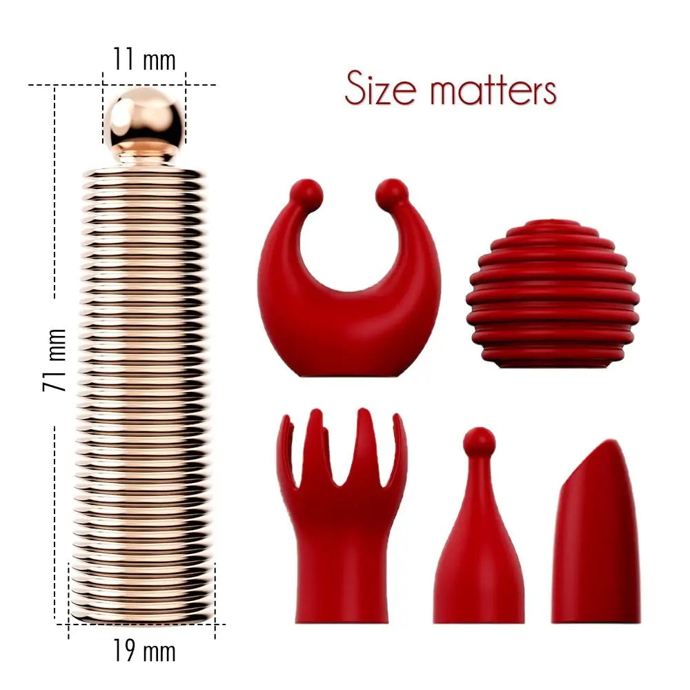 Roman | 5-Head Replacement Lipstick Mini Bullet Vibrator |10 Vibration Modes | USB My Sex Shop