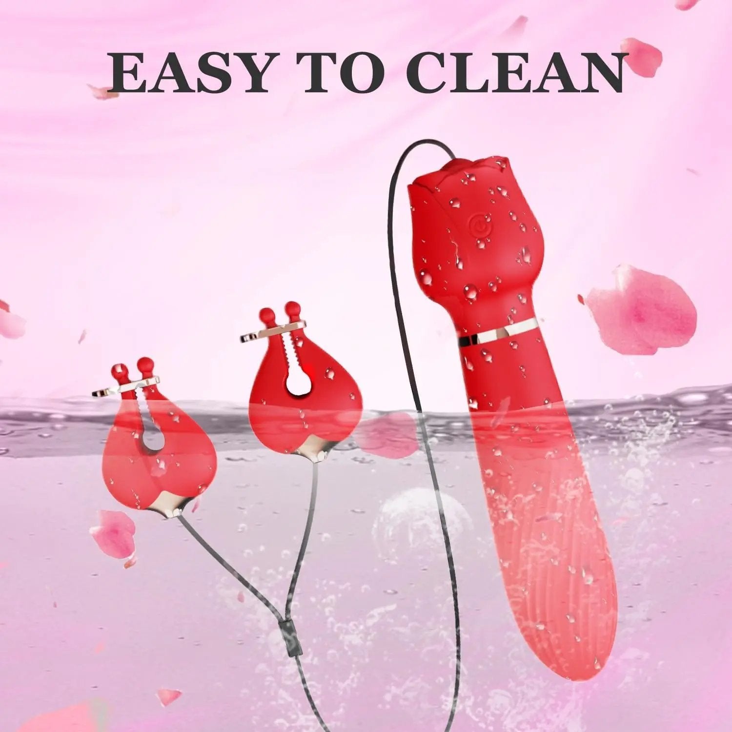 Rose 2 in 1 Nipple & Clitoral Vibrator | 10 Vibration Modes | USB Come Closer