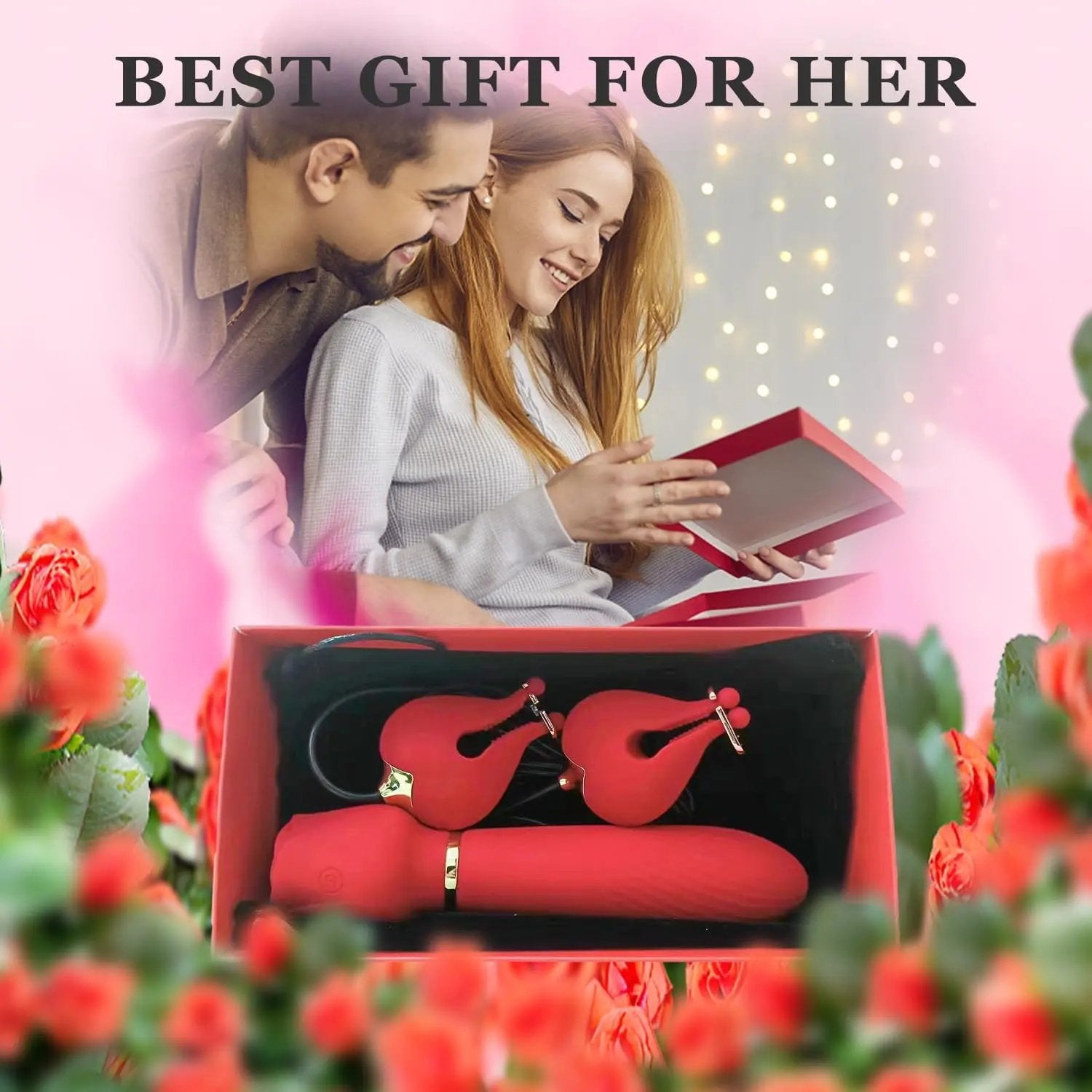 Rose 2 in 1 Nipple & Clitoral Vibrator | 10 Vibration Modes | USB Come Closer