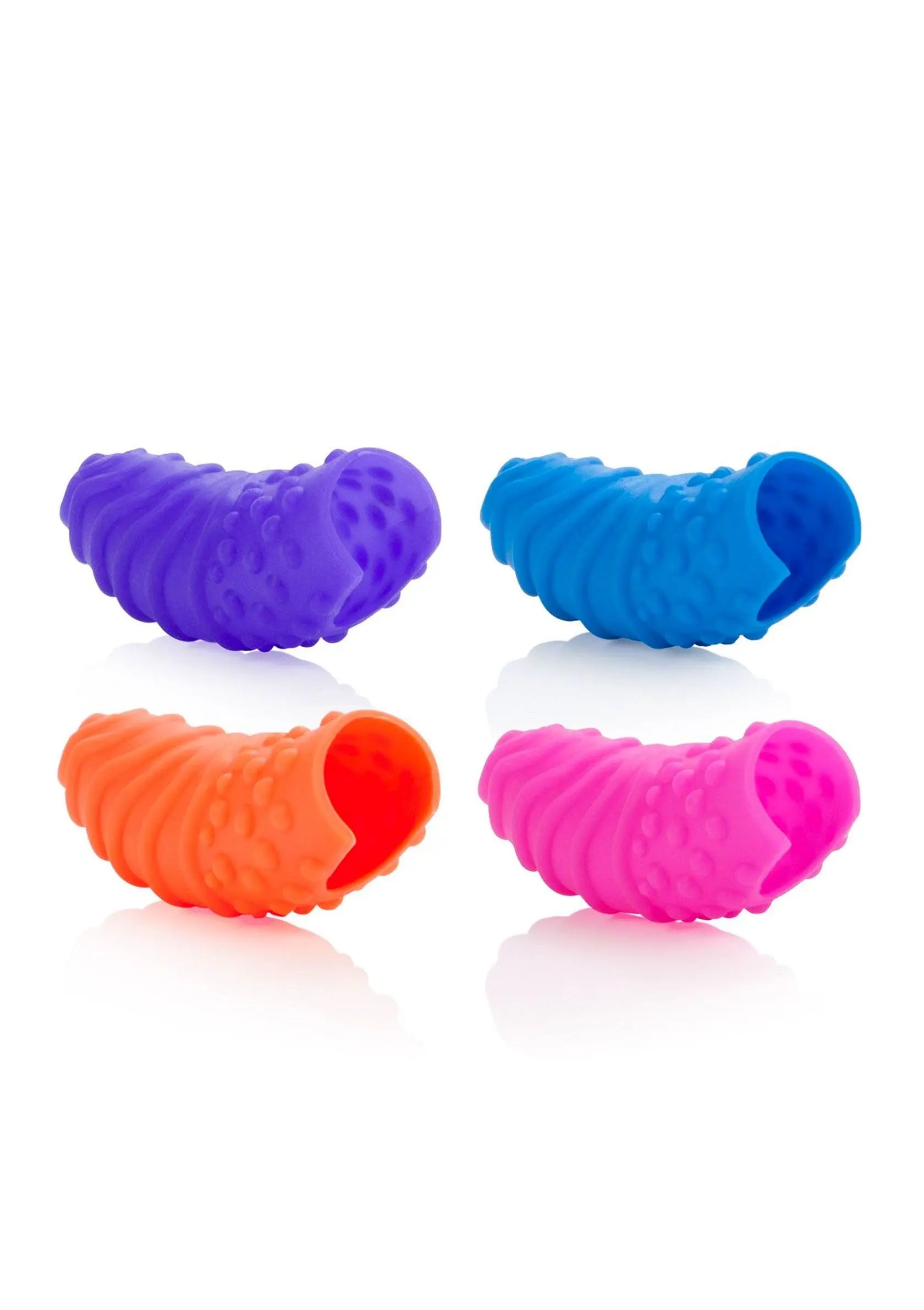 Set Of 4 Calexotics Stimulator  | Silicone Finger Swirls | Multicolours Calexotics