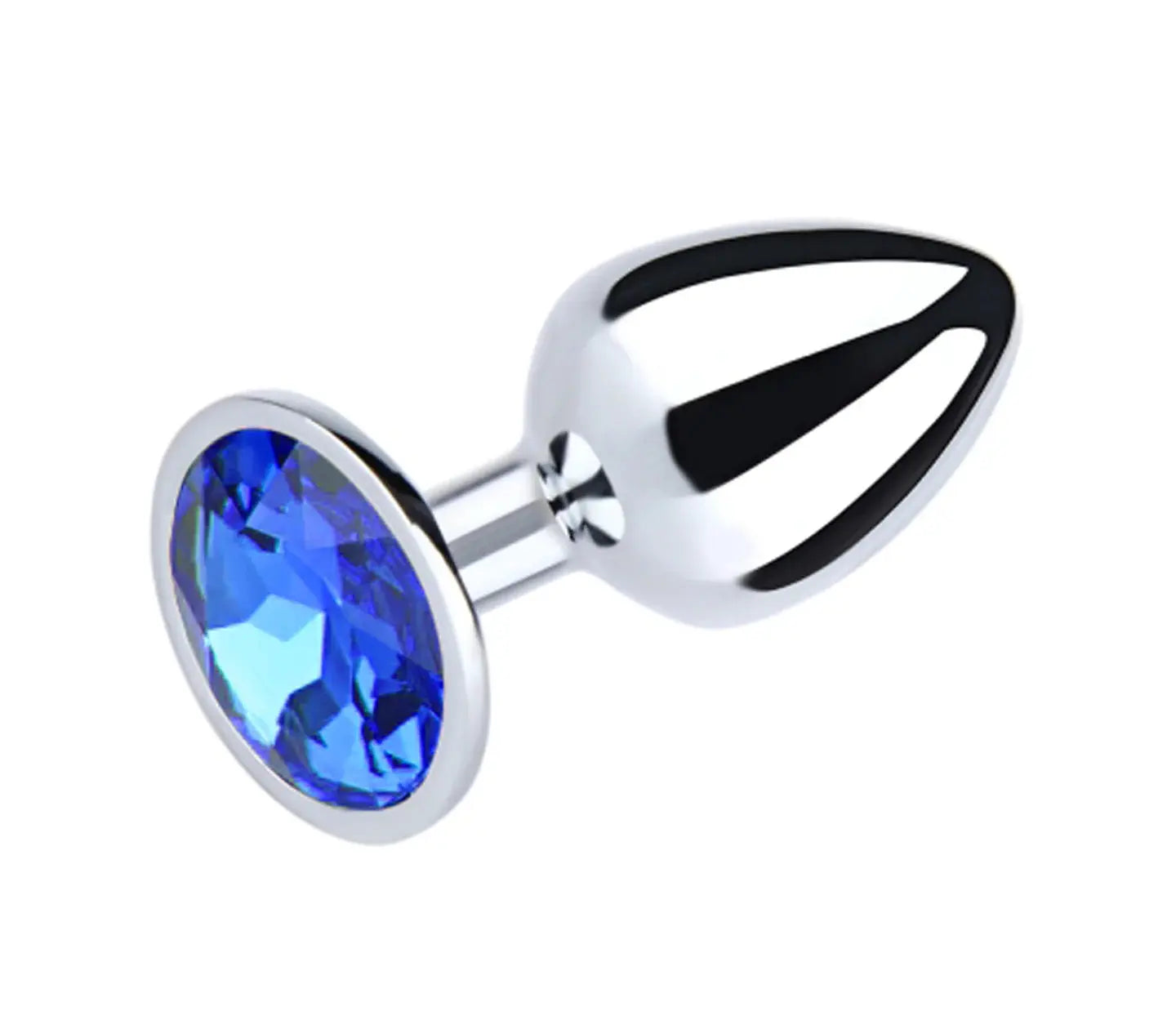 Silver Butt Plug Blue Medium Shelly