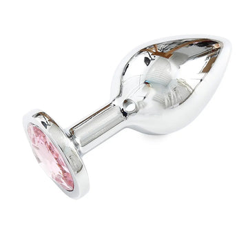 Silver Butt Plug Light Pink Large Shelly