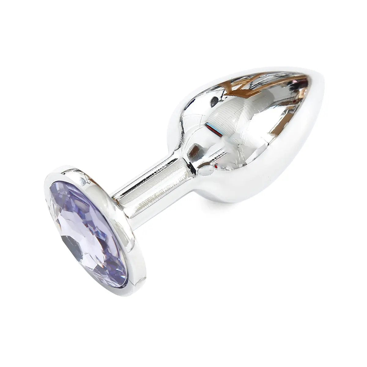 Silver Butt Plug Purple Large My Sex Shop