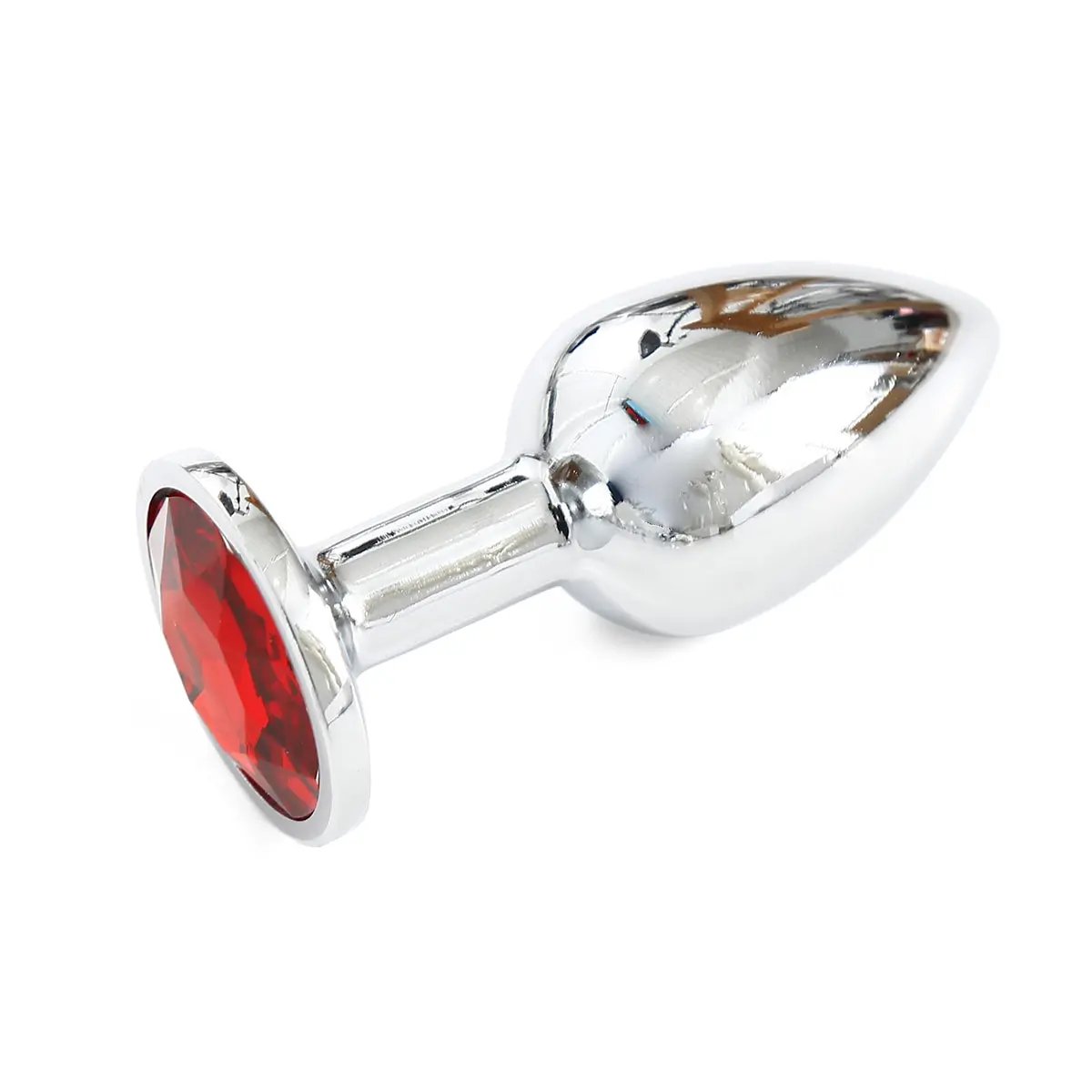 Silver Butt Plug Red Ruby Large - https://www.mysexshop.co.za/