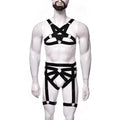 Spandax Pentagram Chest And Garter Harness Set | Adjustable | Bulge Pouch | Black https://www.mysexshop.co.za/