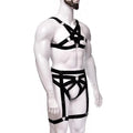 Spandax Pentagram Chest And Garter Harness Set | Adjustable | Bulge Pouch | Black https://www.mysexshop.co.za/