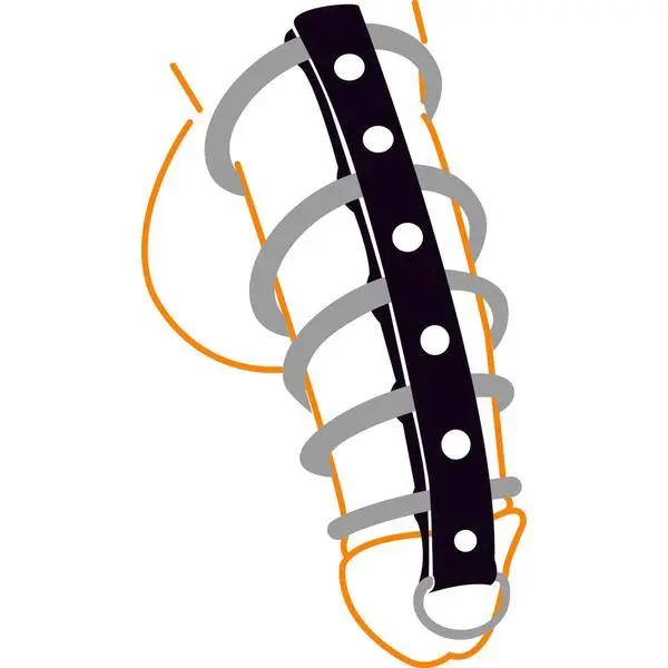 Spartacus Fetish Cock Ring | 5 Rings | Chrome | Vegan Leather