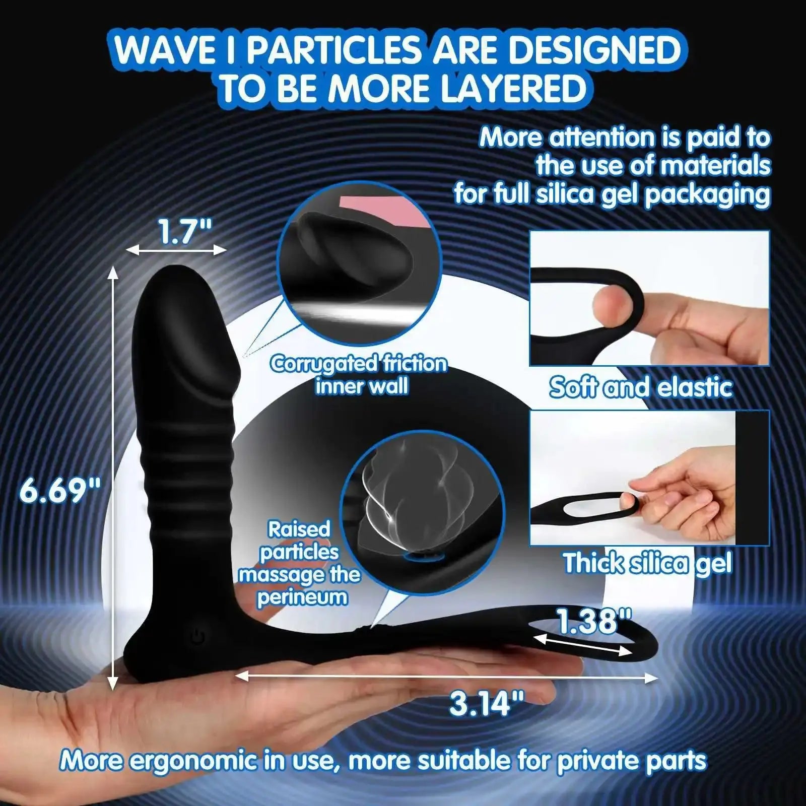 ThrustX Prostate Massager | Cock Ring | 10 Vibration | Remote Control Come Closer