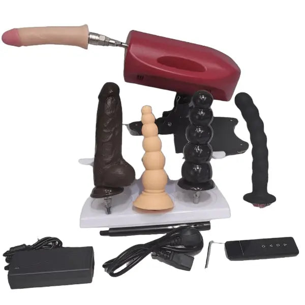 Tommy Gun Silent Thruster | 5 Pack Dildo | Remote | Floor Suction | Mega Thrust 260 Pr/m Fetish Fantasy