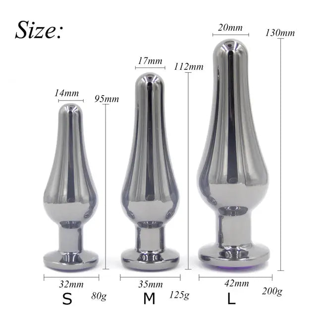ToyJoy Probe Butt Plug Kit |  Shaped Chrome Diamond  | Free Satin Bag https://www.mysexshop.co.za/