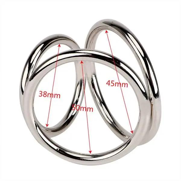 Tri-Sport Triple 3 Ring Cage | Universal | Cock Sling | Chrome | Fetish OXBALLS