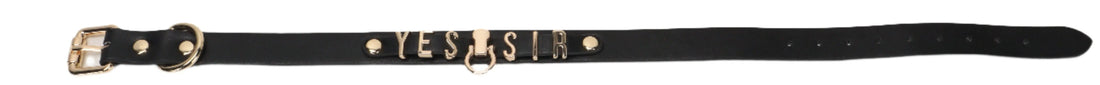 "YES SIR " Neck Collar | Faux Leather | Adjustable | Fetish | Bondage