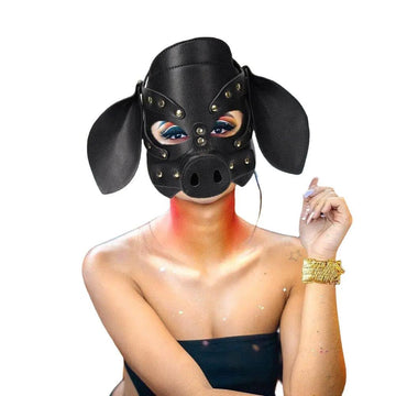Zado BDSM Black Pig Mask | PU leather | Fetish | Couples Come Closer