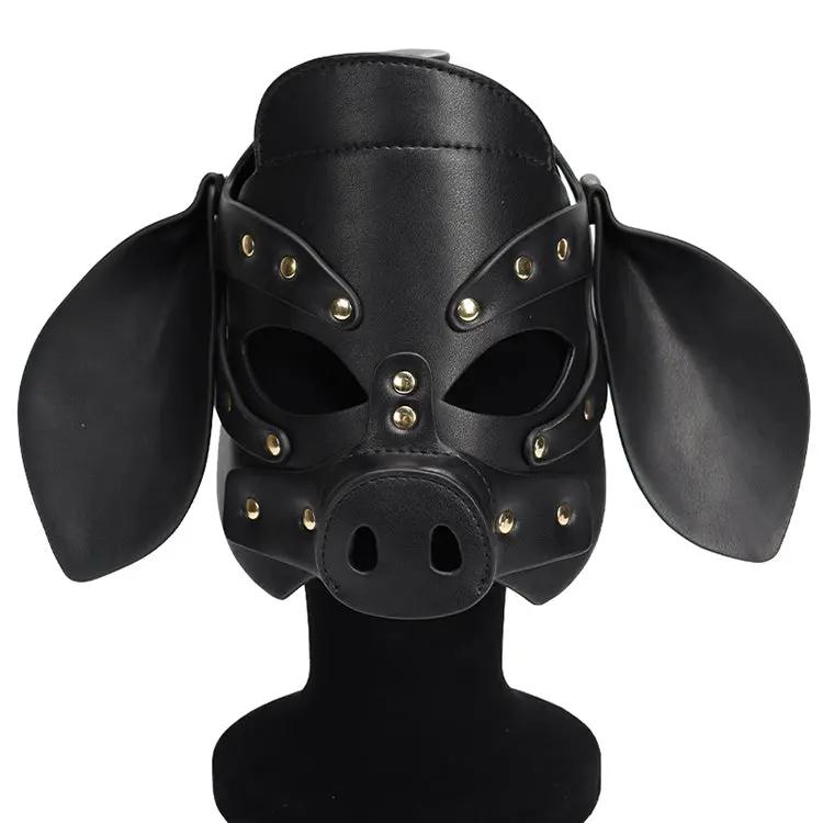 Zado BDSM Black Pig Mask | PU leather | Fetish | Couples Come Closer