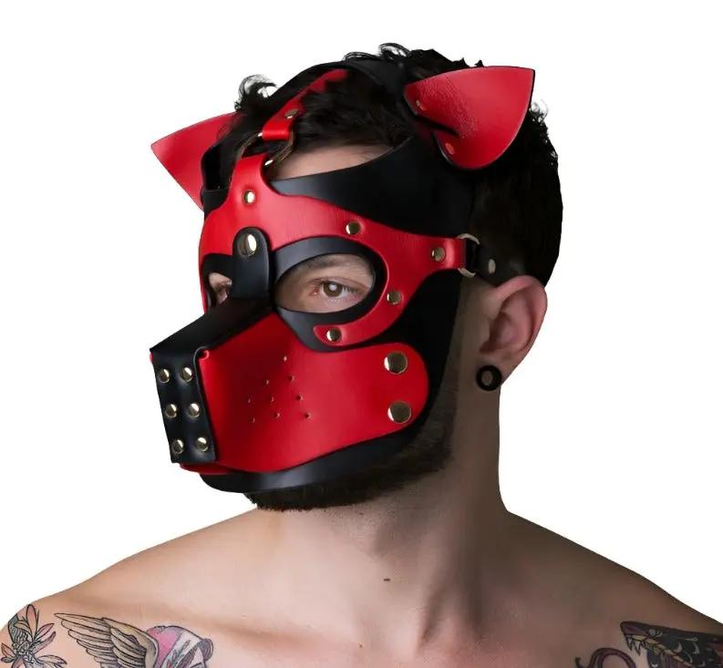 Zado BDSM Red Dog Mask | PU leather | Fetish | Couples Come Closer
