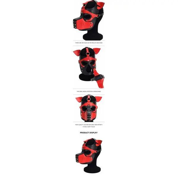 Zado BDSM Red Dog Mask | PU leather | Fetish | Couples