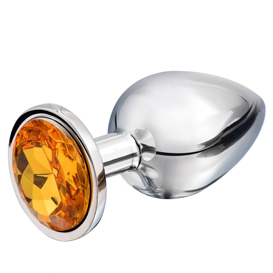 Silver Butt Plug Orange Large Shelly