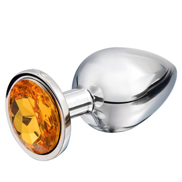 Silver Butt Plug Orange Large Shelly