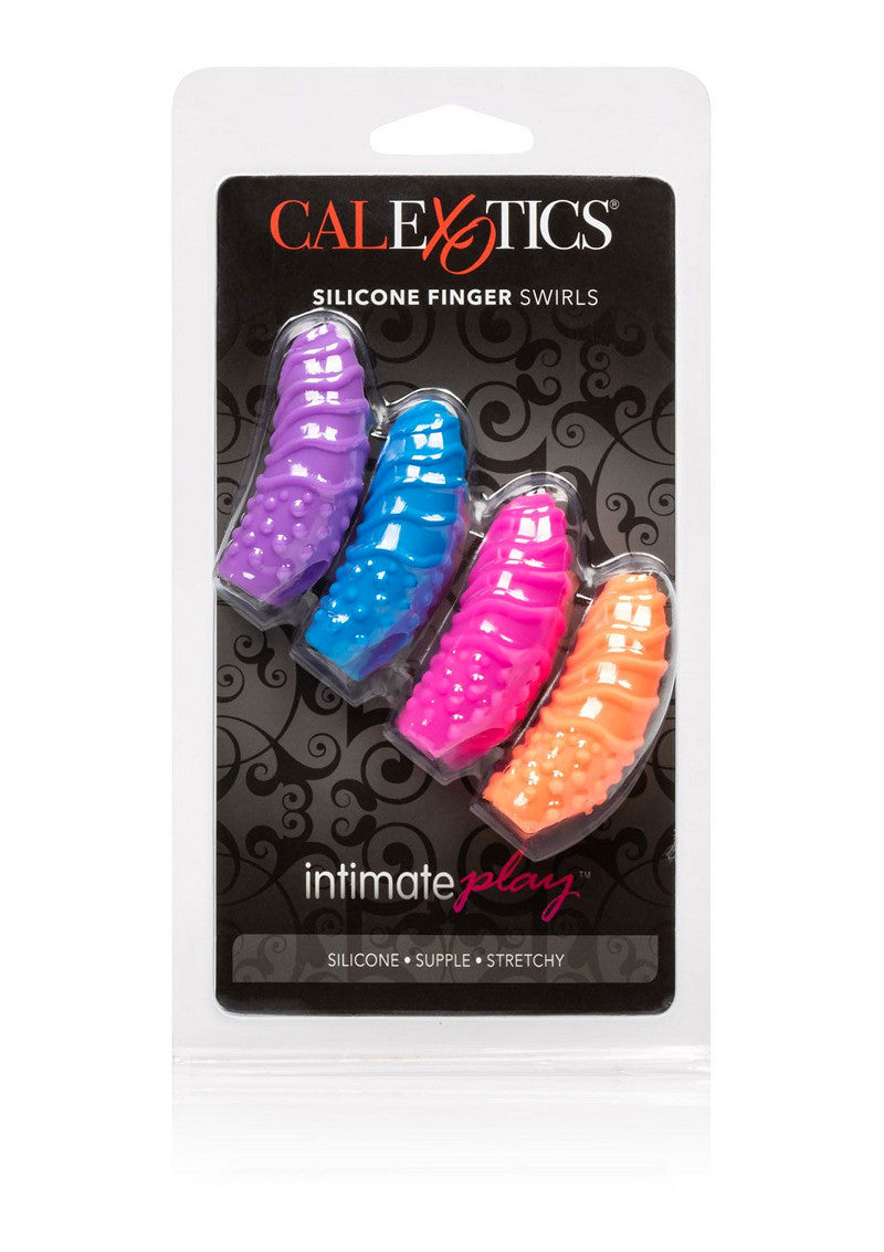 Set Of 4 Calexotics Stimulator  | Silicone Finger Swirls | Multicolours