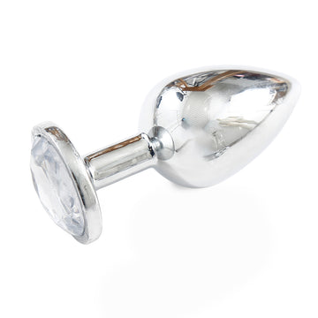 Silver Butt Plug Diamond Large