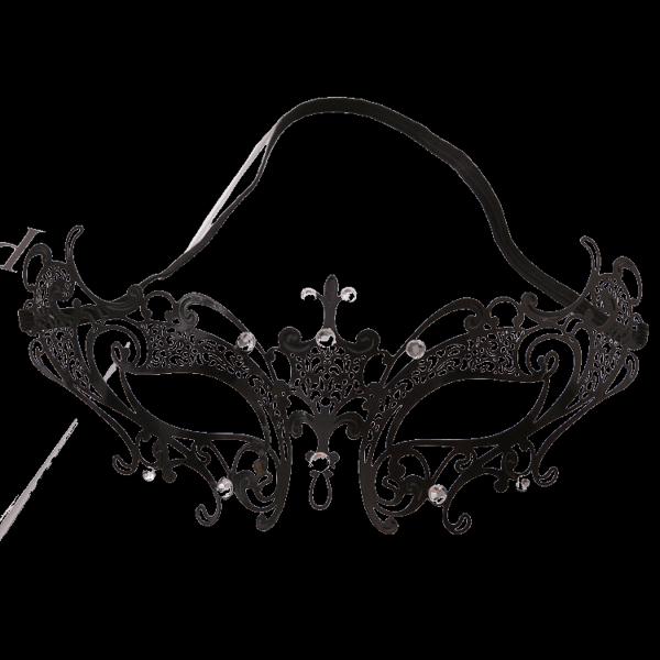 Come Closer Exquisite Black Venetian Mask | Metal | Lightweight | Bendable