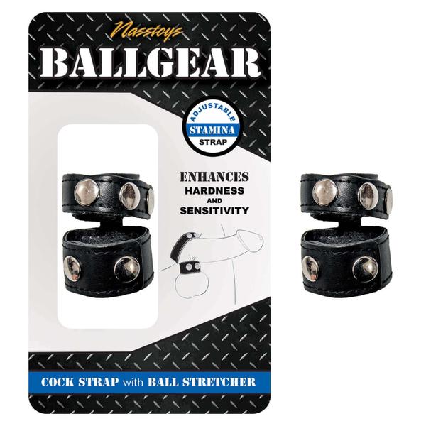 Ballgear Cock Strap With Ball Stretcher | Black | Enhancer | Adjustable