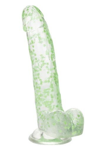 Naughty Bits I love Dick 8"  | Glow In The Dark | Weed Leaf Dildo | Suction Cup Base
