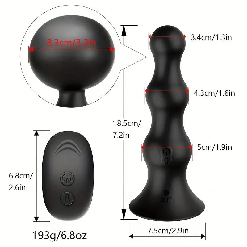 Iris Vibrating Ripple Butt Plug | Inflating | Remote | USB