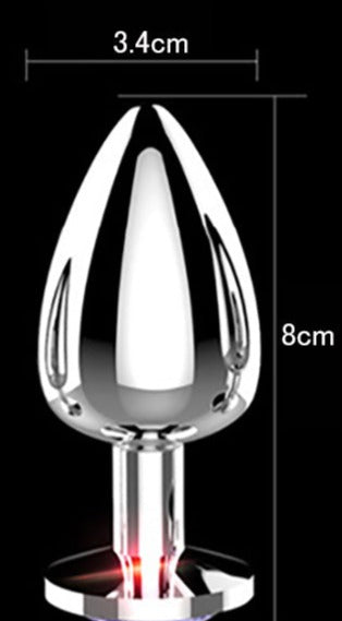 Silver Butt Plug Purple Medium