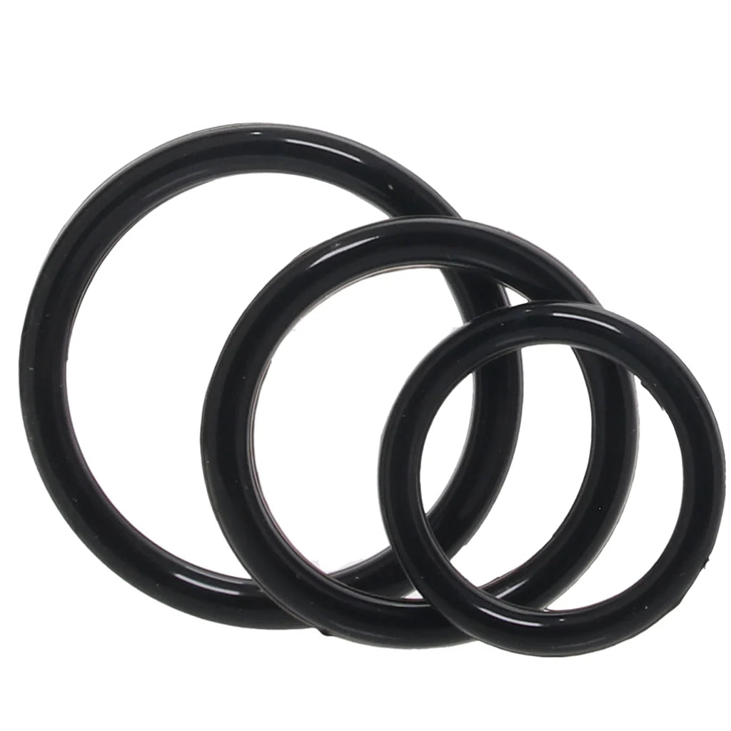 CalExotics Tri-Ring 3 Pack Cock Ring Set | Stretchy | Comfortable | Black