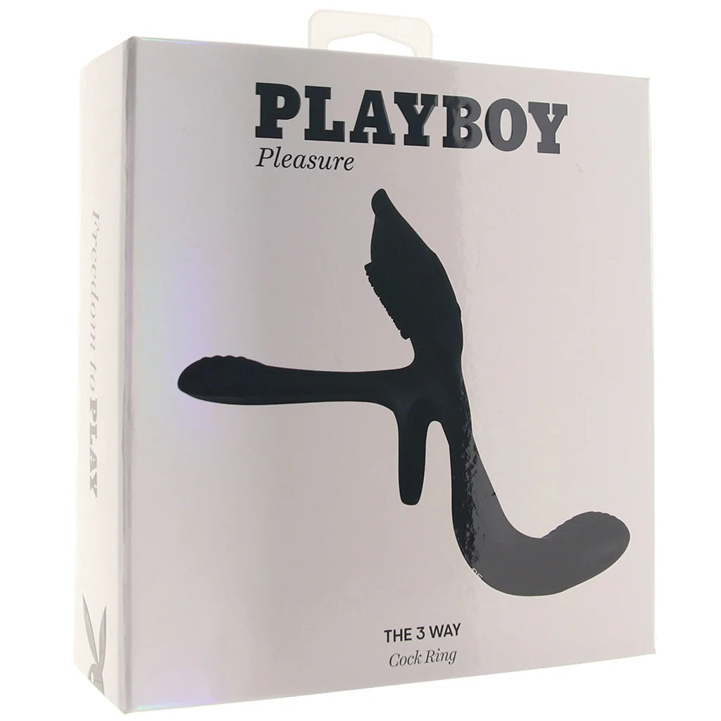 Playboy 3-Way Vibrating Cock Ring | Dual Motors | Clit & Anal Stimulation playboy