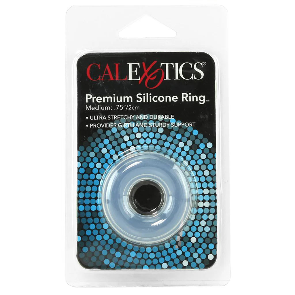 CalExotics Medium Premium Silicone Cock Ring | Clear | Seamless | Durable